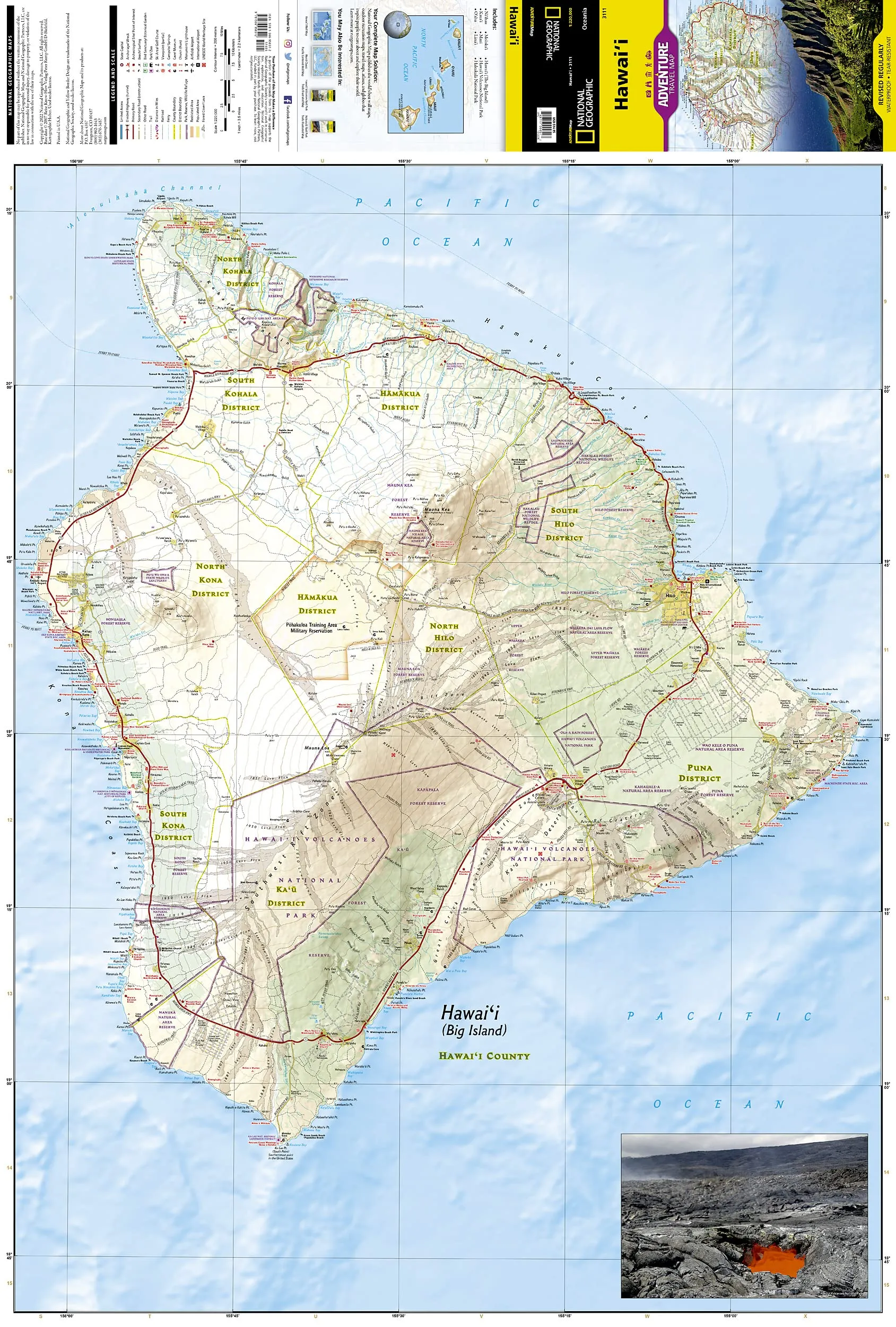 Hawaii National Geographic Folded Map