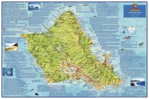 Hawaii Oahu Wall Map by Franko