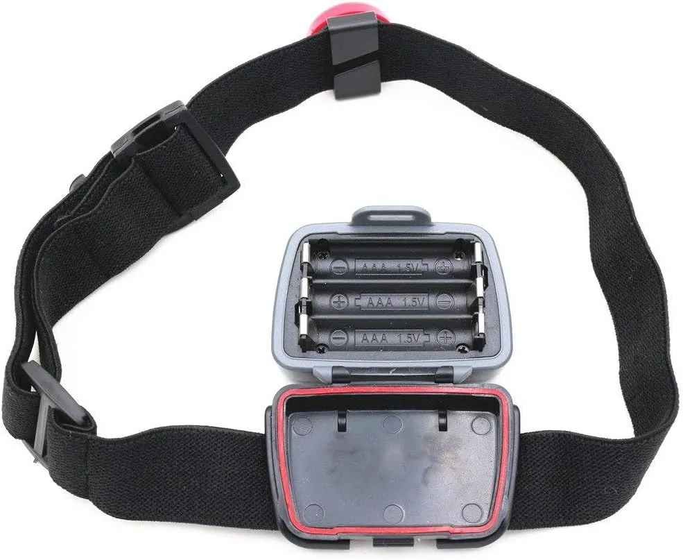 HAWK Headlamp Flashlight - 280 Lumen Headlight with Red/Green Light and Tail Light, 7 Lighting Modes, Perfect for Trail Running, Camping, Hiking and More, Adjustable Headband, 3 AAA Batteries Included