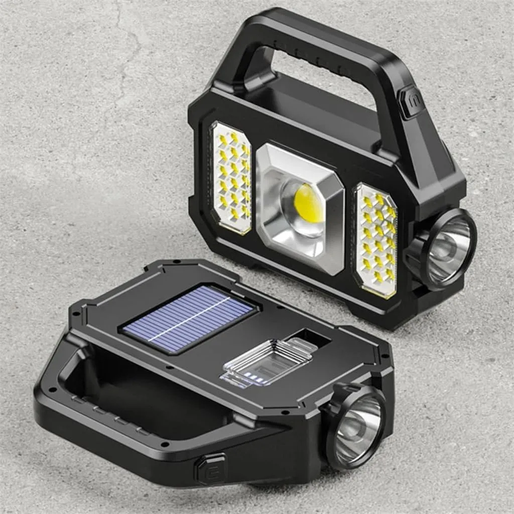 HBJWOV Lumens Headlamp 6 Gear Rechargeable Flashlight Portable Solar Rechargeable Flashlight Outdoors