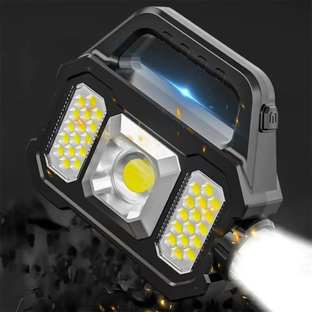 HBJWOV Lumens Headlamp 6 Gear Rechargeable Flashlight Portable Solar Rechargeable Flashlight Outdoors