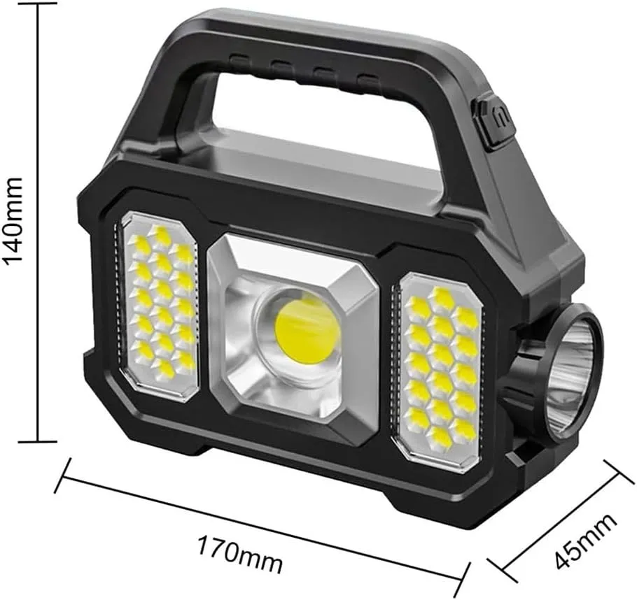 HBJWOV Lumens Headlamp 6 Gear Rechargeable Flashlight Portable Solar Rechargeable Flashlight Outdoors