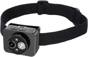 Head Mounted Camera,1080P 45° Adjustment Head Camera for Recording, Mini Action LED Headlamp Wearable Body Video Camera for Night Outdoor Sports