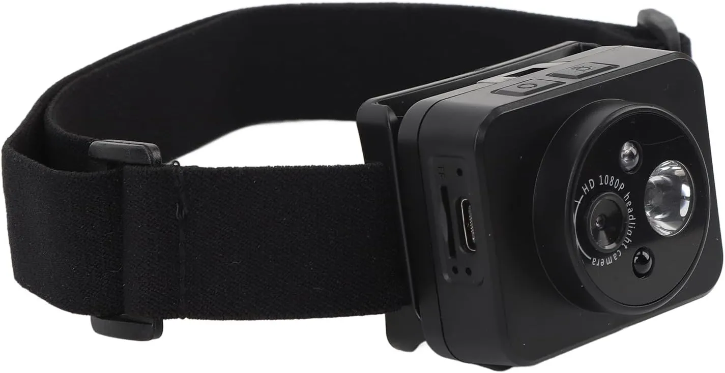 Head Mounted Video Head Mounted Action Camera 2MP 1080P 45 Degree Adjustable Intelligent Sensing LED Headlamp Head Mounted Wearable Body Video Camera