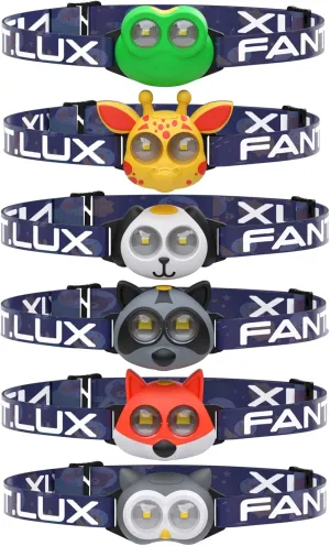 Headlamp for Kids, Battery Powered LED Headlamps, Owl Frog Giraff Dog Fox Raccoon Theme Gift for Children's Day, Birthday, Toddlers - 6 PCS