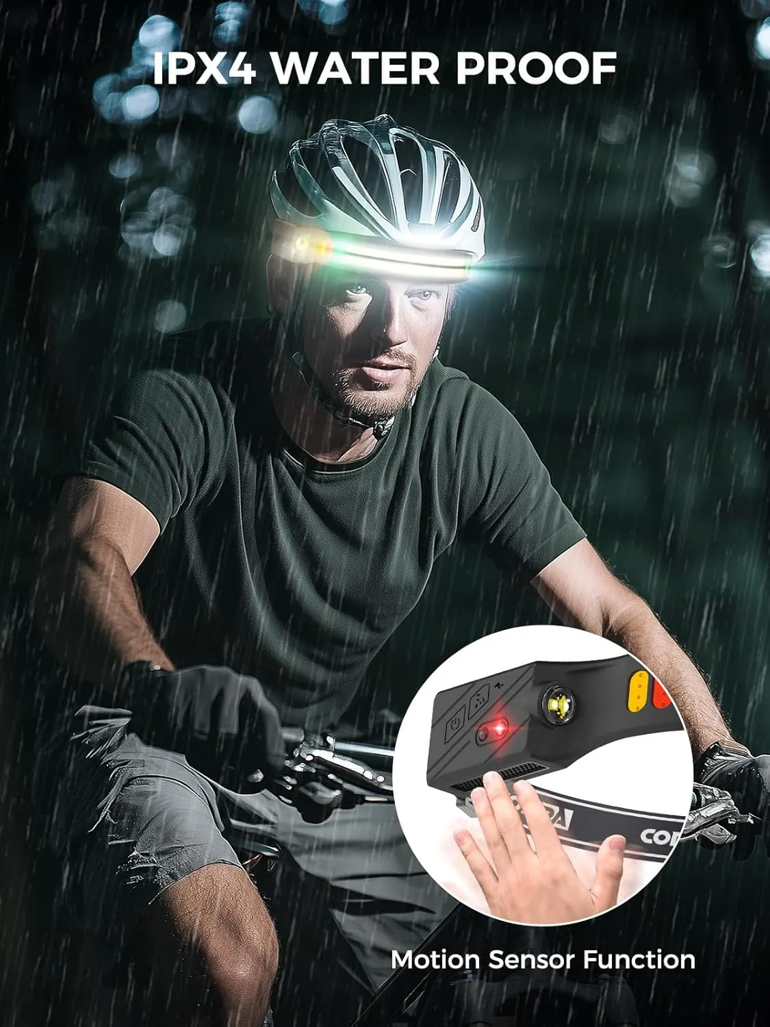 Headlamp, H4C Headlamp Rechargeable 2Pack with White & Yellow & Red & Green Floodlight & Spotlight Mini Portable with Motion Sensor Super for Camping Running Fishing Climbing Hiking Maintenance