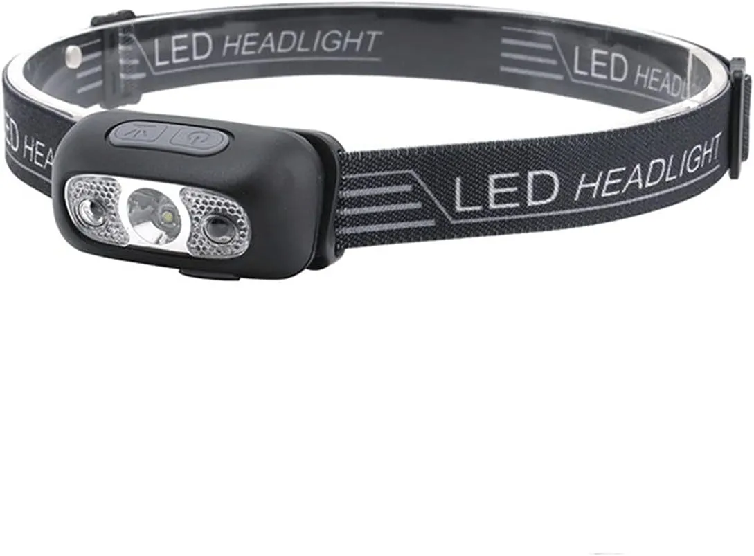 Headlamp Mini Rechargeable LED Headlamp Body Motion Sensor Headlight Camping Flashlight Head Light Torch Lamp with USB
