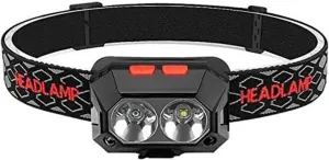 Headlamp Rechargeable, 1100 Lumen Super Bright Motion Sensor Head Lamp Flashlight, Waterproof LED Headlight with White Red Light, 4 Modes Head Lights for Camping Cycling Running Fishing
