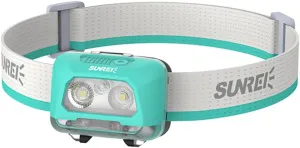 Headlight Flashlight, 480 lumens Ultra-Bright LED Rechargeable headlamp.with White and red Light, Waterproof Motion Sensor headlamp, Suitable for Outdoor Camping, Running, Hiking, Fishing (Green)