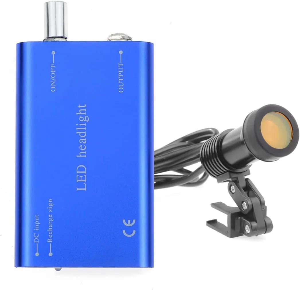 Headlight Headlamp 5W Yellow Filter with Two Clips for Loupes Lab Magnifier Magnification Binocular (Blue)