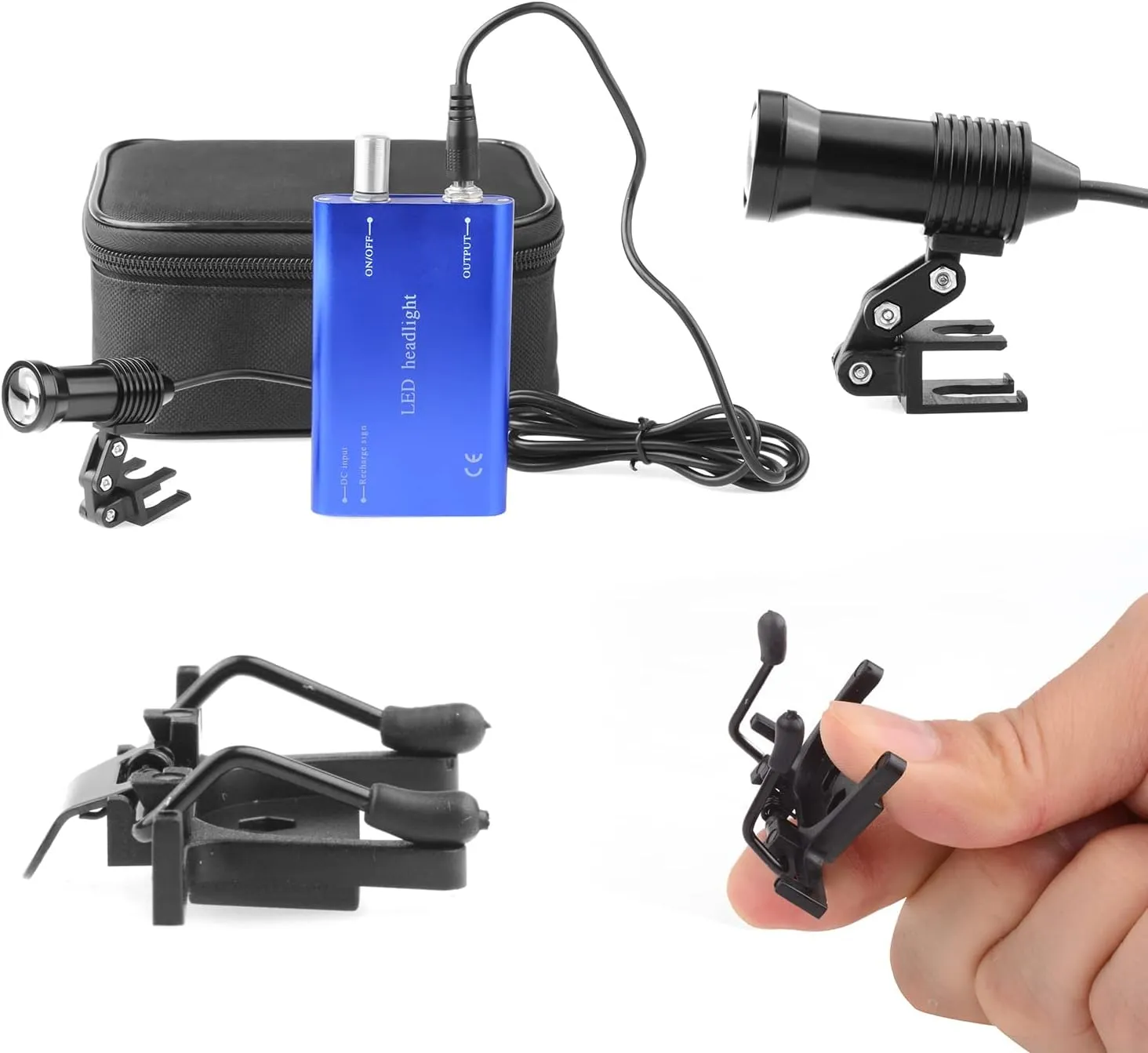 Headlight Headlamp 5W Yellow Filter with Two Clips for Loupes Lab Magnifier Magnification Binocular (Blue)