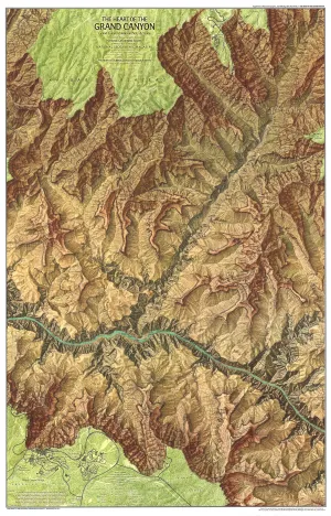 Heart of the Grand Canyon Wall Map - Published 1978 by National Geographic