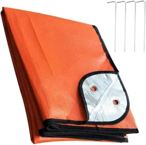 Heavy Duty Survival Blanket, Insulated Thermal Reflective Tarp, 60" X 82", Reusable Hiking Blanket For Car Or Outdoor Camping Hiking (Orange)