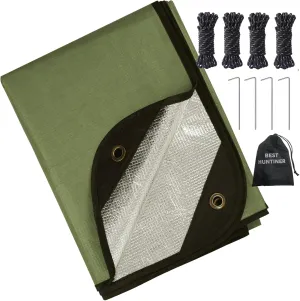 Heavy Duty Survival Blanket -Multifunctional Reflective Tarp Thermal Blanket - 60" x 83" Waterproof Sandproof for Camping Hiking Outdoors Multifunctional Emergency Blanket