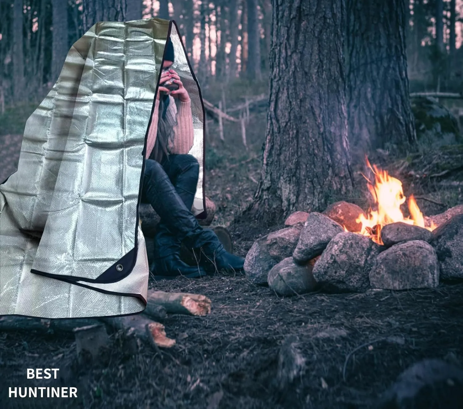 Heavy Duty Survival Blanket -Multifunctional Reflective Tarp Thermal Blanket - 60" x 83" Waterproof Sandproof for Camping Hiking Outdoors Multifunctional Emergency Blanket…