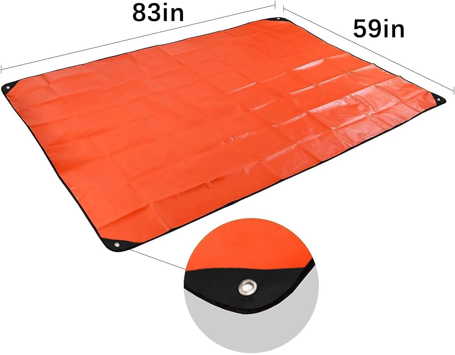 Heavy Duty Survival Blanket, Thermal Reflective Insulated Tarp, All-Weather Waterproof Emergency Blanket for Hiking, Camping, Camping Tarp with 4 Ground Nails,59" x 82" (Orange)