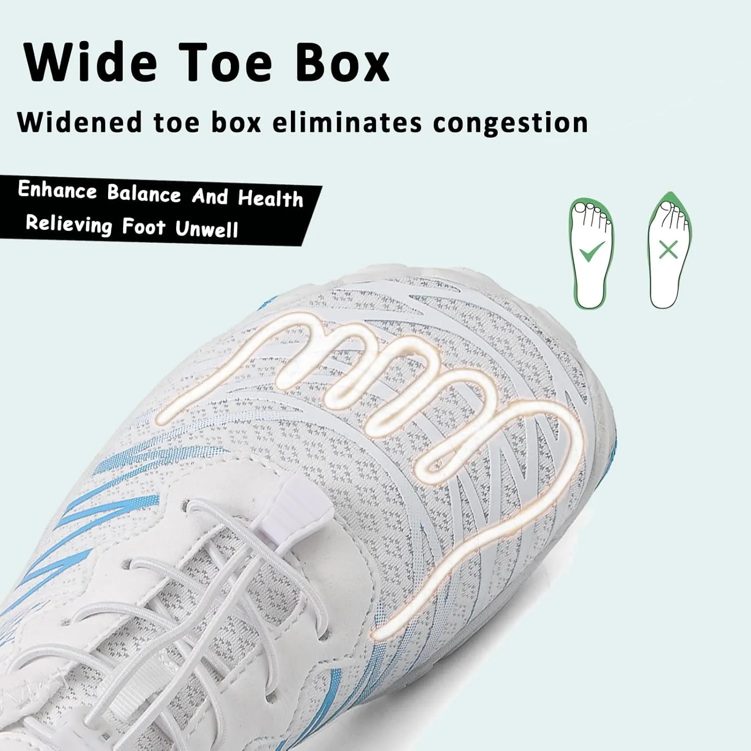 Hiking Water Shoes with Arch Support for Women Walking Wide Width Grounded Footwear for Women Men with Neuropathy Wide Toe Box Sneakers Non-Slip Diabetic Shoe Quick-Dry Waterproof Unisex