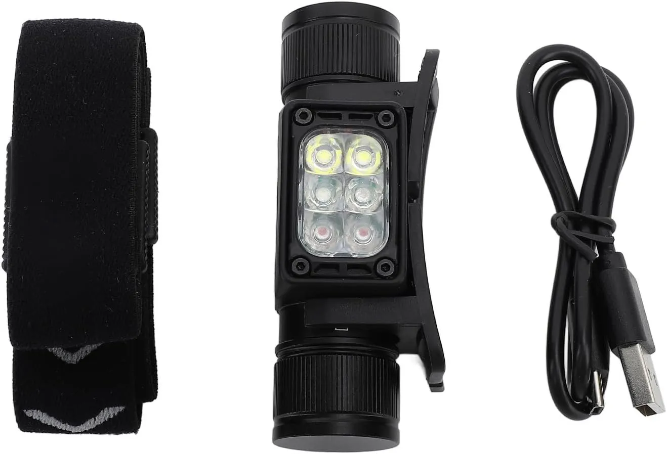 Hilitand Rechargeable Headlamp, High Bright LED Lamp Headlight 7 Modes Flashlight for Running Fishing Hiking
