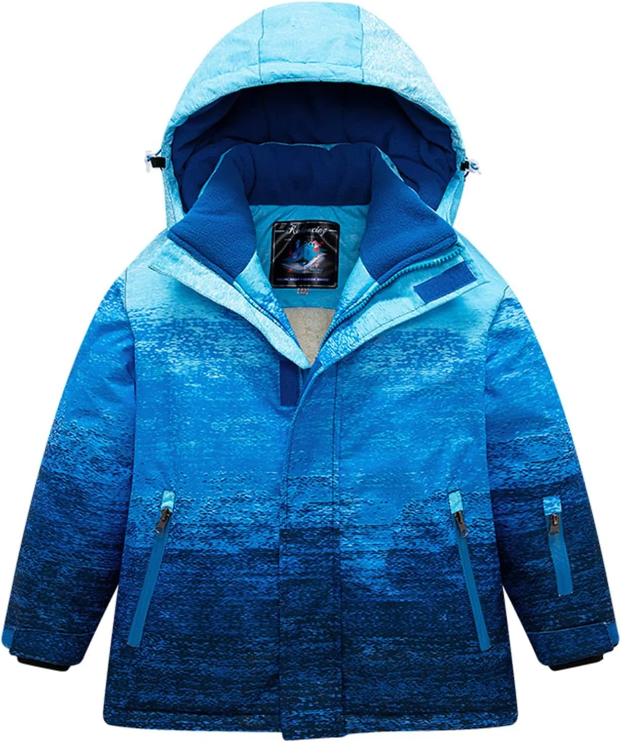 HOTIAN Boys Ski Jacket Colorful Waterproof Insulated Snow Coat Windproof Unisex Winter Outdoor Coats
