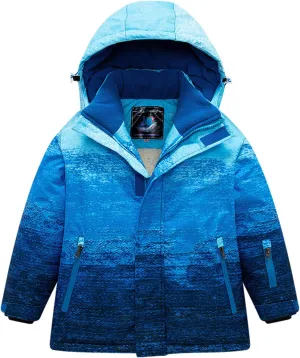 HOTIAN Boys Ski Jacket Colorful Waterproof Insulated Snow Coat Windproof Unisex Winter Outdoor Coats