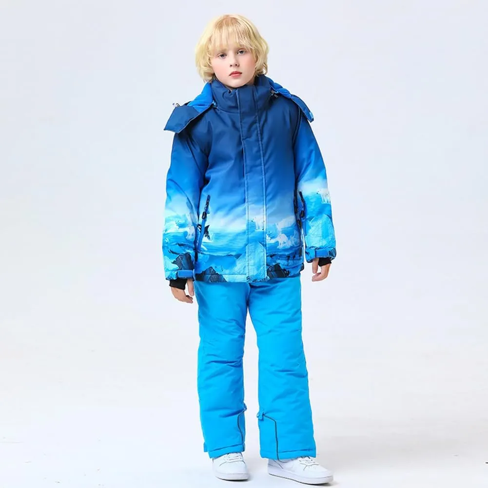 HOTIAN Boys Ski Jacket Colorful Waterproof Insulated Snow Coat Windproof Unisex Winter Outdoor Coats