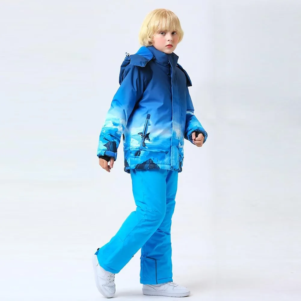 HOTIAN Boys Ski Jacket Colorful Waterproof Insulated Snow Coat Windproof Unisex Winter Outdoor Coats