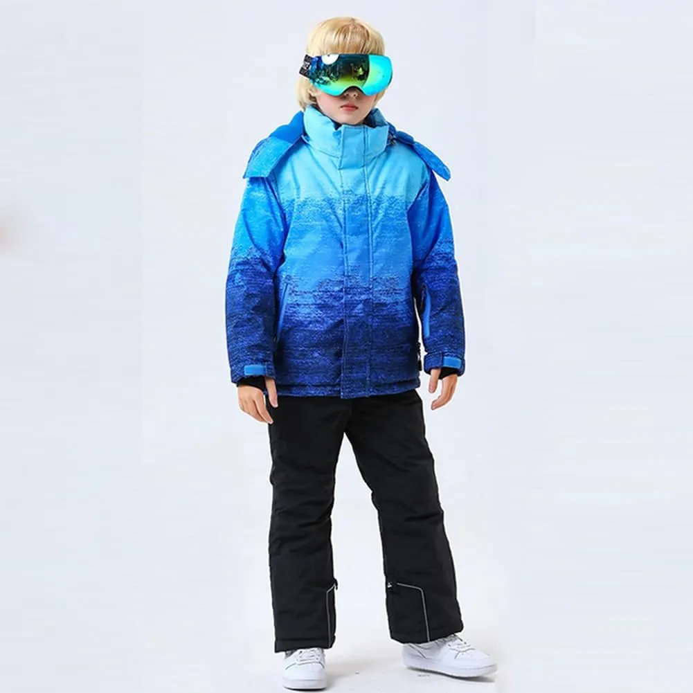 HOTIAN Boys Ski Jacket Colorful Waterproof Insulated Snow Coat Windproof Unisex Winter Outdoor Coats