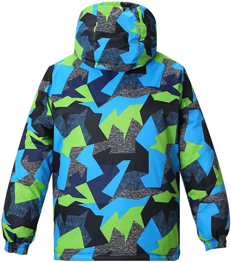 HOTIAN Boys Ski Jacket Colorful Waterproof Insulated Snow Coat Windproof Unisex Winter Outdoor Coats