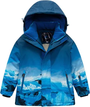 HOTIAN Boys Ski Jacket Colorful Waterproof Insulated Snow Coat Windproof Unisex Winter Outdoor Coats