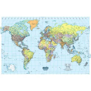 House of Doolittle World Laminated Map, 50 x 33 (HOD 710)