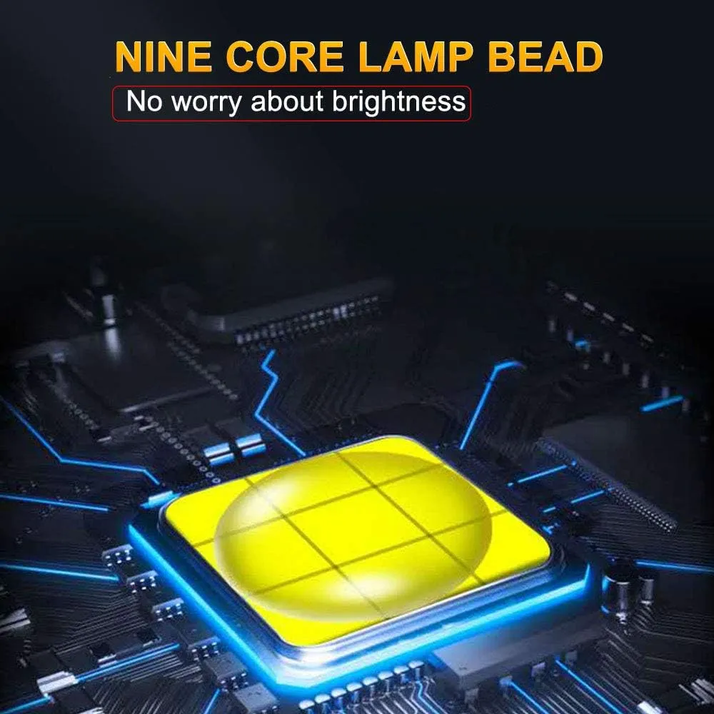 Hunting Headlamp Super Bright 9Core Rechargeable LED Headlamps with Battery Pack, Perfect for Hunting, Exploring, Camping, Fishing, Emergency