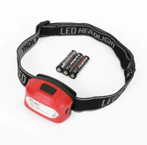 Hyper Tough 100-Lumen LED HEADLAMP Wide Flood Beam 3-MODES: HIGH LOW FLASH 3-AAA