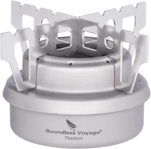 iBasingo Ultralight Titanium Camping Alcohol Stove 60ml Portable Mini Spirit Burner with Stand Compact Backpacking Stove for Outdoor Cooking, Hiking, Picnics & Survival Gear Ti2001C