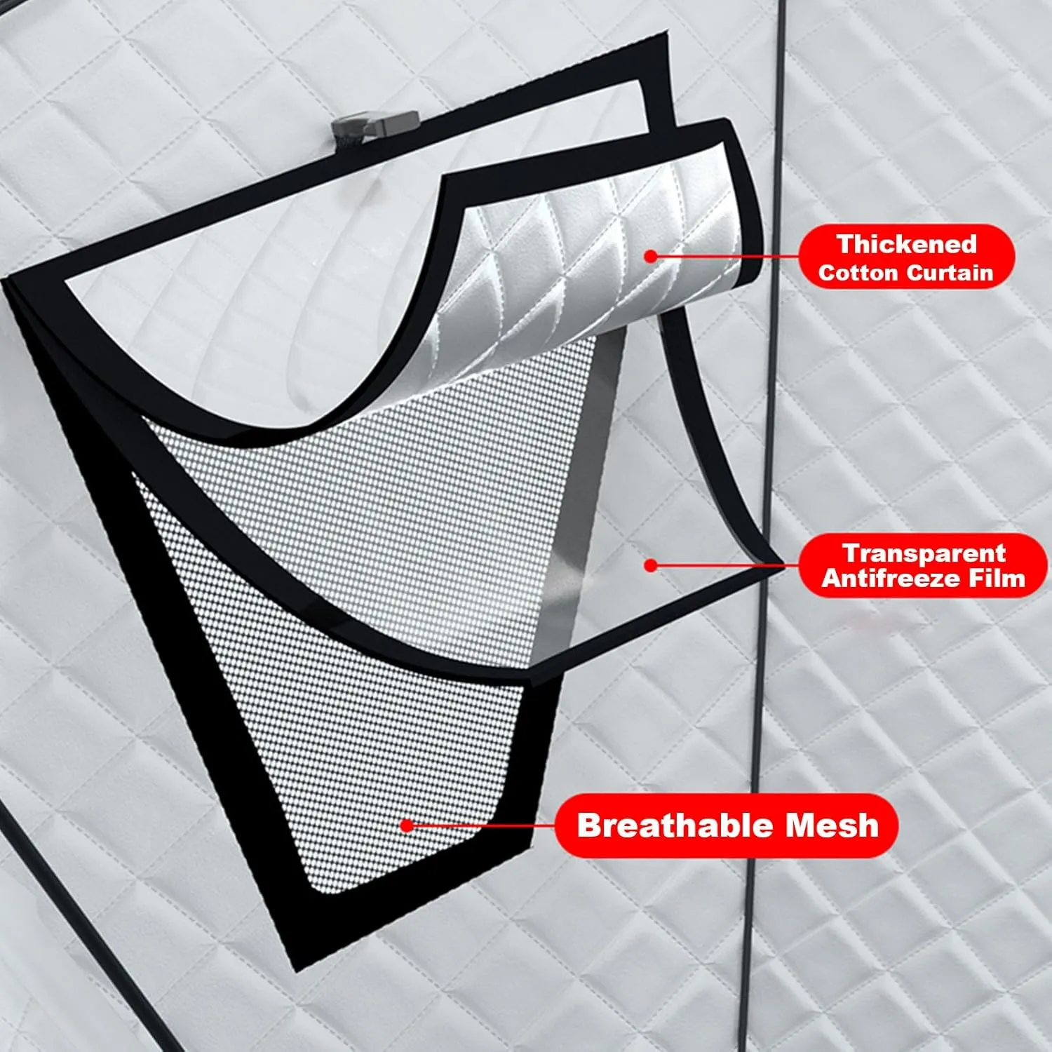 Ice Fishing Shelter Winter Fishing Tent, 2 Doors Windproof Insulated Ice Fishing Tent, with Carry Bag, Rope and Anchors, Outdoor Winter Fishing Camping