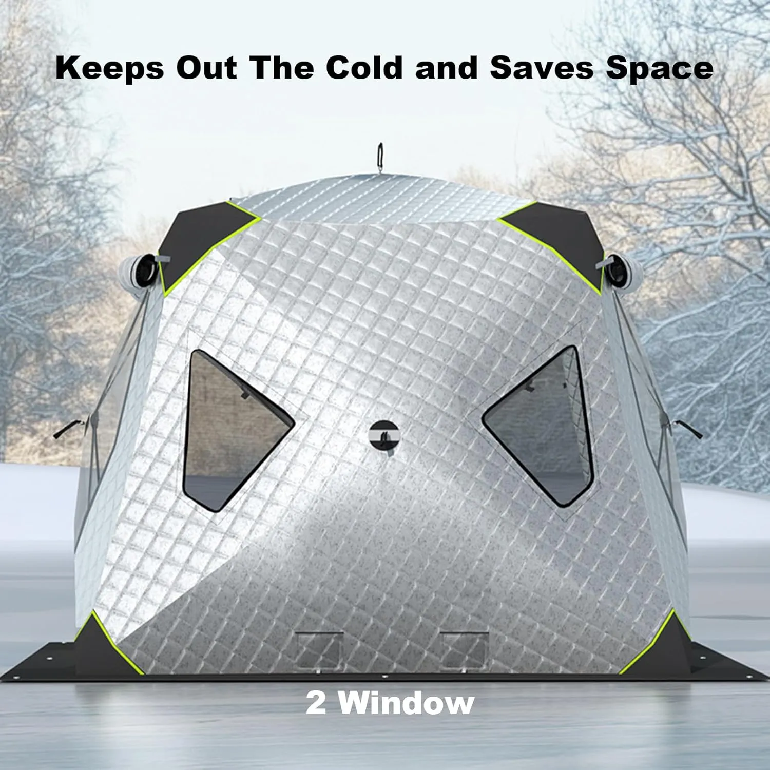 Ice Fishing Shelter Winter Fishing Tent, 2 Doors Windproof Insulated Ice Fishing Tent, with Carry Bag, Rope and Anchors, Outdoor Winter Fishing Camping