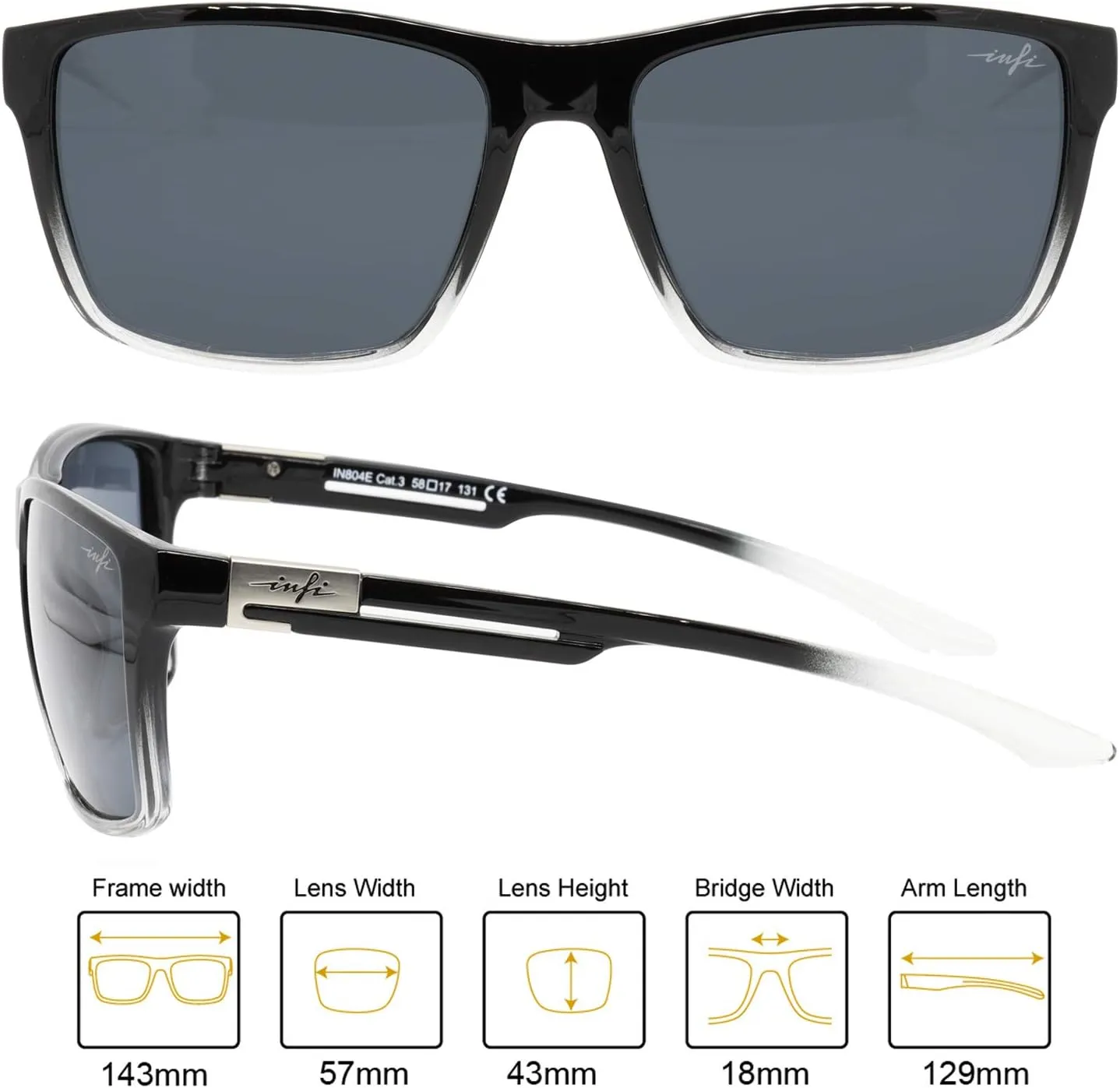 INFI Fishing Polarized Sunglasses for Men Driving Running Golf Sports Glasses Square UV Protection Designer Style Unisex