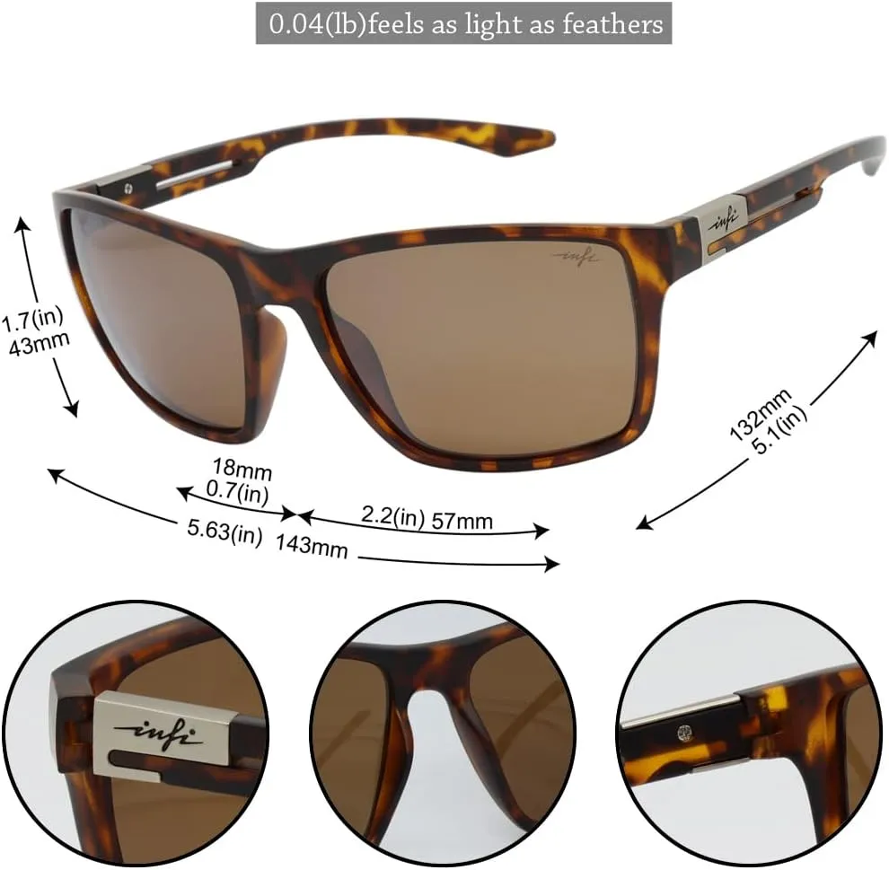 INFI Fishing Polarized Sunglasses for Men Driving Running Golf Sports Glasses Square UV Protection Designer Style Unisex