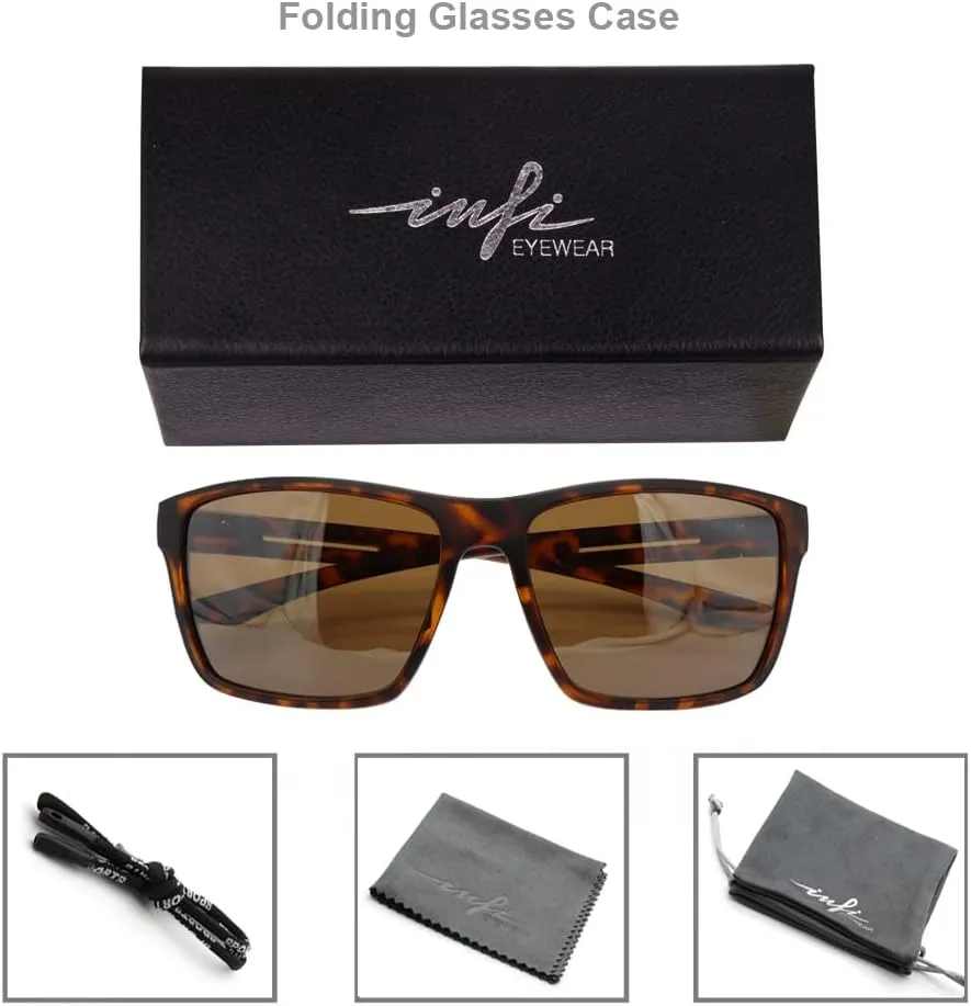 INFI Fishing Polarized Sunglasses for Men Driving Running Golf Sports Glasses Square UV Protection Designer Style Unisex