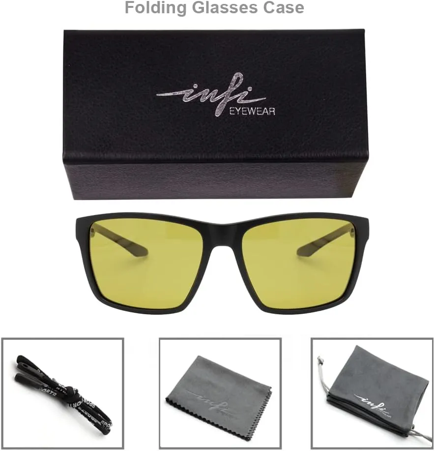 INFI Fishing Polarized Sunglasses for Men Driving Running Golf Sports Glasses Square UV Protection Designer Style Unisex