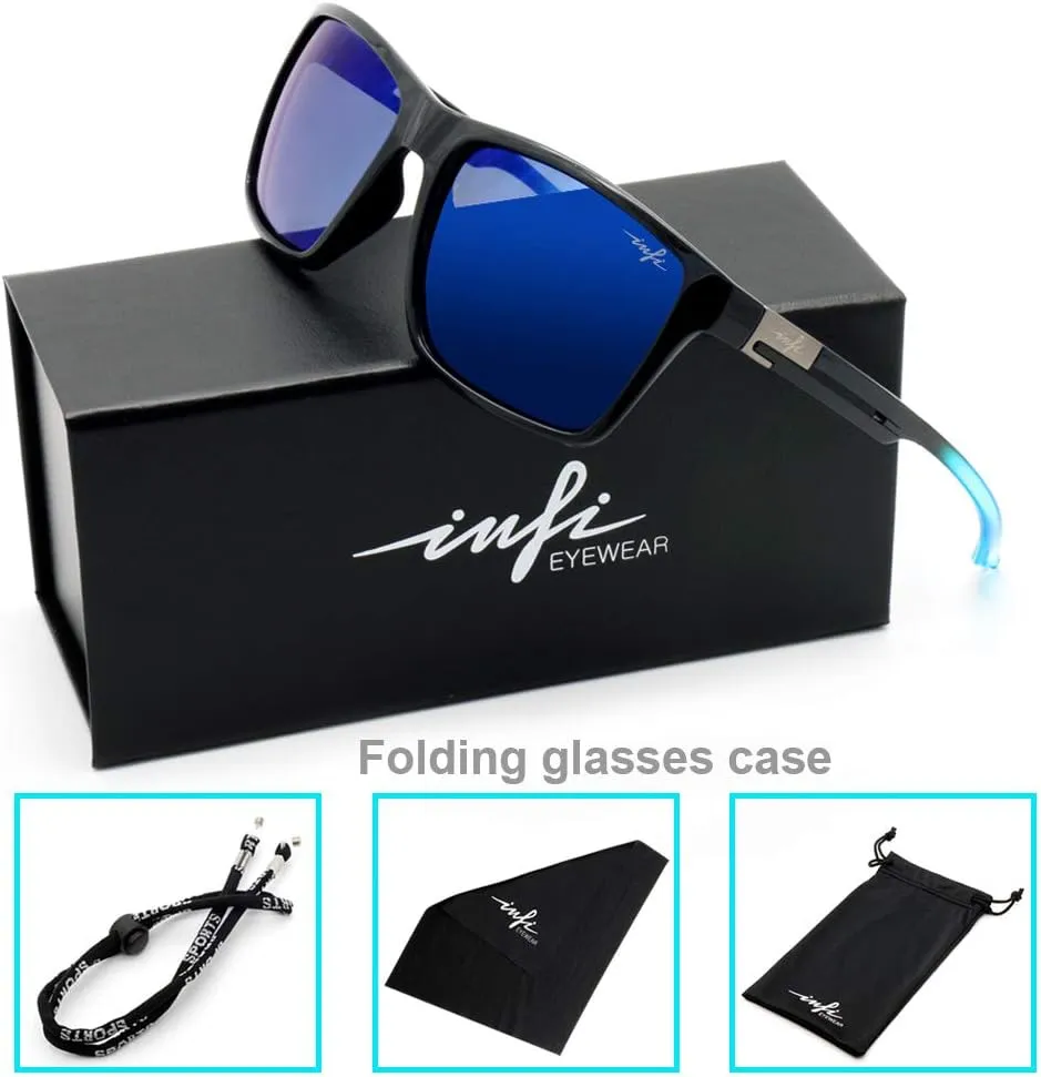 INFI Fishing Polarized Sunglasses for Men Driving Running Golf Sports Glasses Square UV Protection Designer Style Unisex