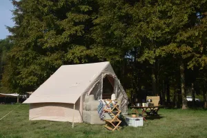 Inflatable Camping Tent with Hand Pump,Waterproof and Windproof,Blow up Tent w/Canopy,Portable Air Glamping Tents,4 Seasons,Easy Setup for 7-8 People