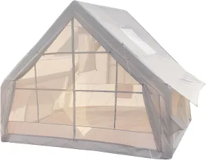 Inflatable Tents for Camping, 1-6 Person Family Blow-Up Tent, Easy Setup Waterproof Tents for Camping, Windproof Outdoor Air Tent, Large 4 Seasons Family Glamping Hiking House Beige 300cm