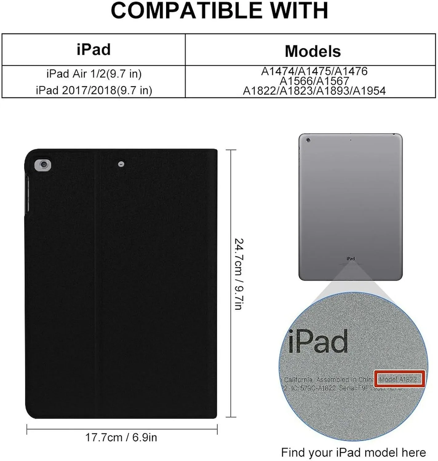 Italy Map Flag Fashion Case Compatible with ipad 2017/2018/Air1/Air2 (9.7in) Waterproof Protective Cover Adjustable Stand Auto Sleep/Wake, style