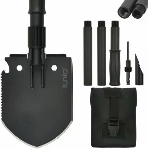 iunio Camping Shovel,Shovel Folding, Portable, Multitool, Foldable Entrenching Tool, Collapsible Spade, for Backpacking, Trenching, Hiking, Survival, Car Emergency