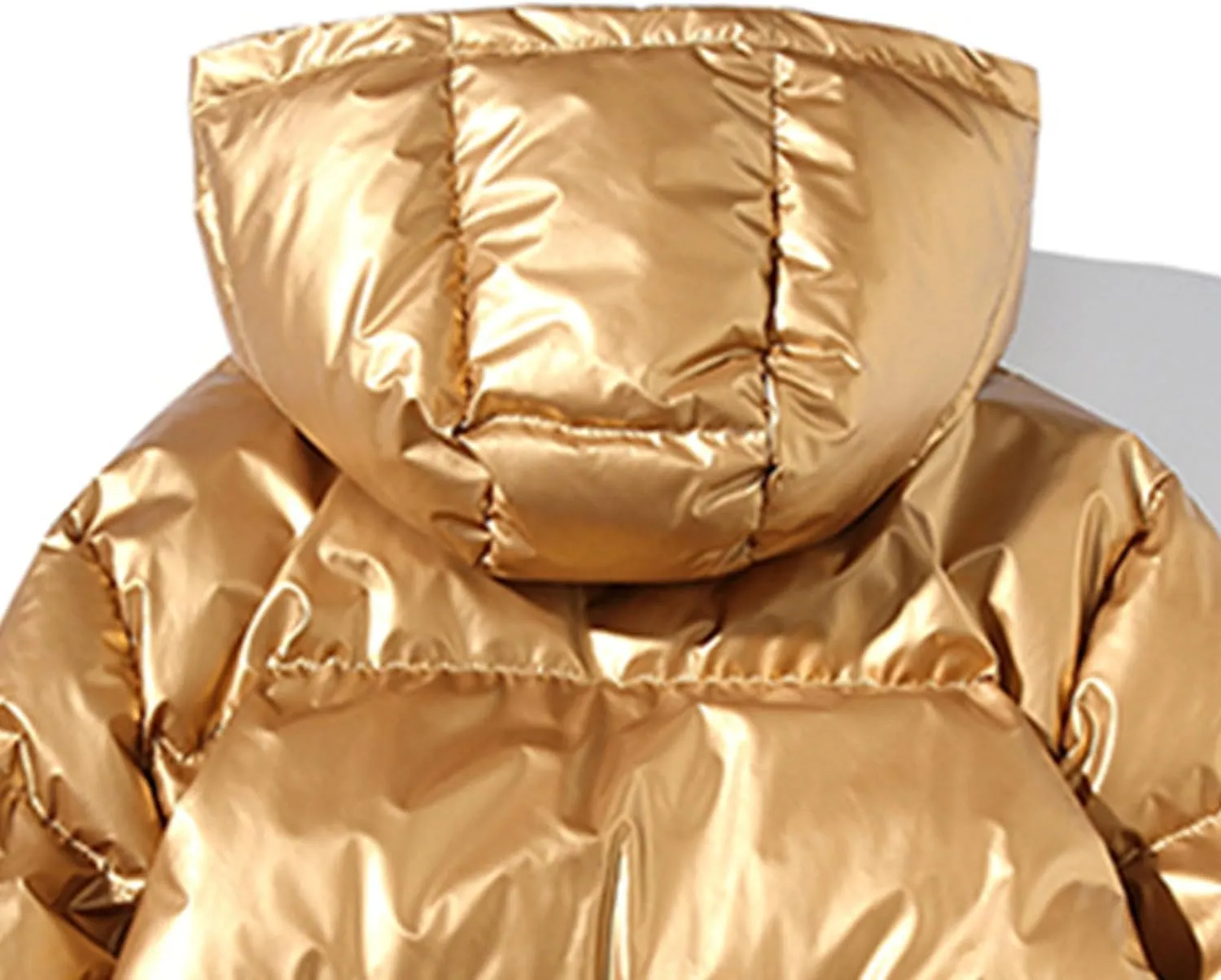 JEsilunmaMY Men's Warm Padded Shiny Puffer Jackets Thicken Casual Hooded Puffy Down Coat Windproof Winter Coats for Men