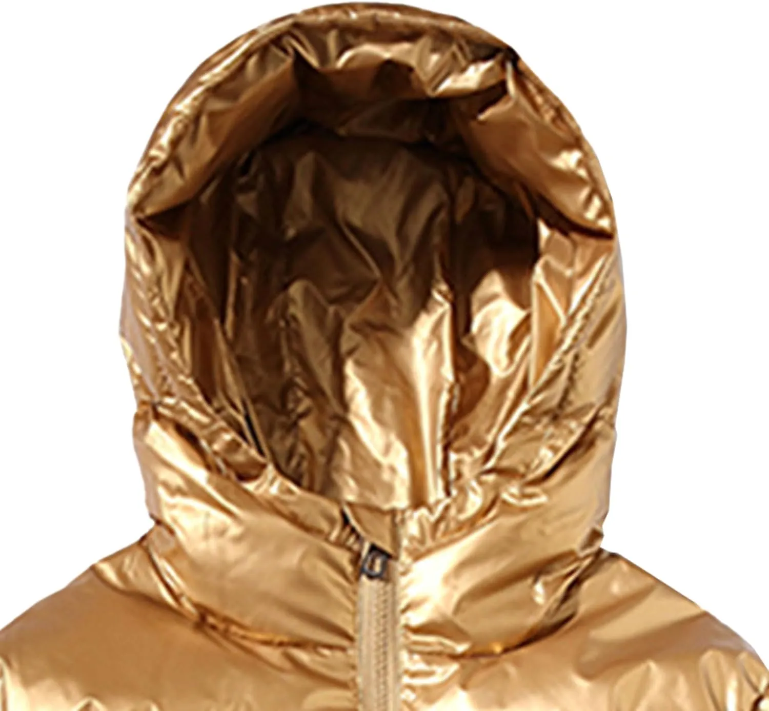 JEsilunmaMY Men's Warm Padded Shiny Puffer Jackets Thicken Casual Hooded Puffy Down Coat Windproof Winter Coats for Men