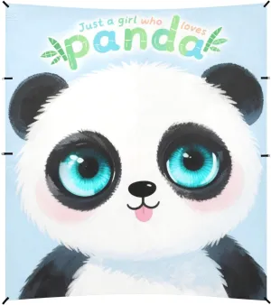 Just A Girl Who Loves Panda Foldable Beach Tent UPF50  Water-Resistant Portable Sun Shelter with Sandbags & Sand Shovel for Camping, Picnics, Backyard