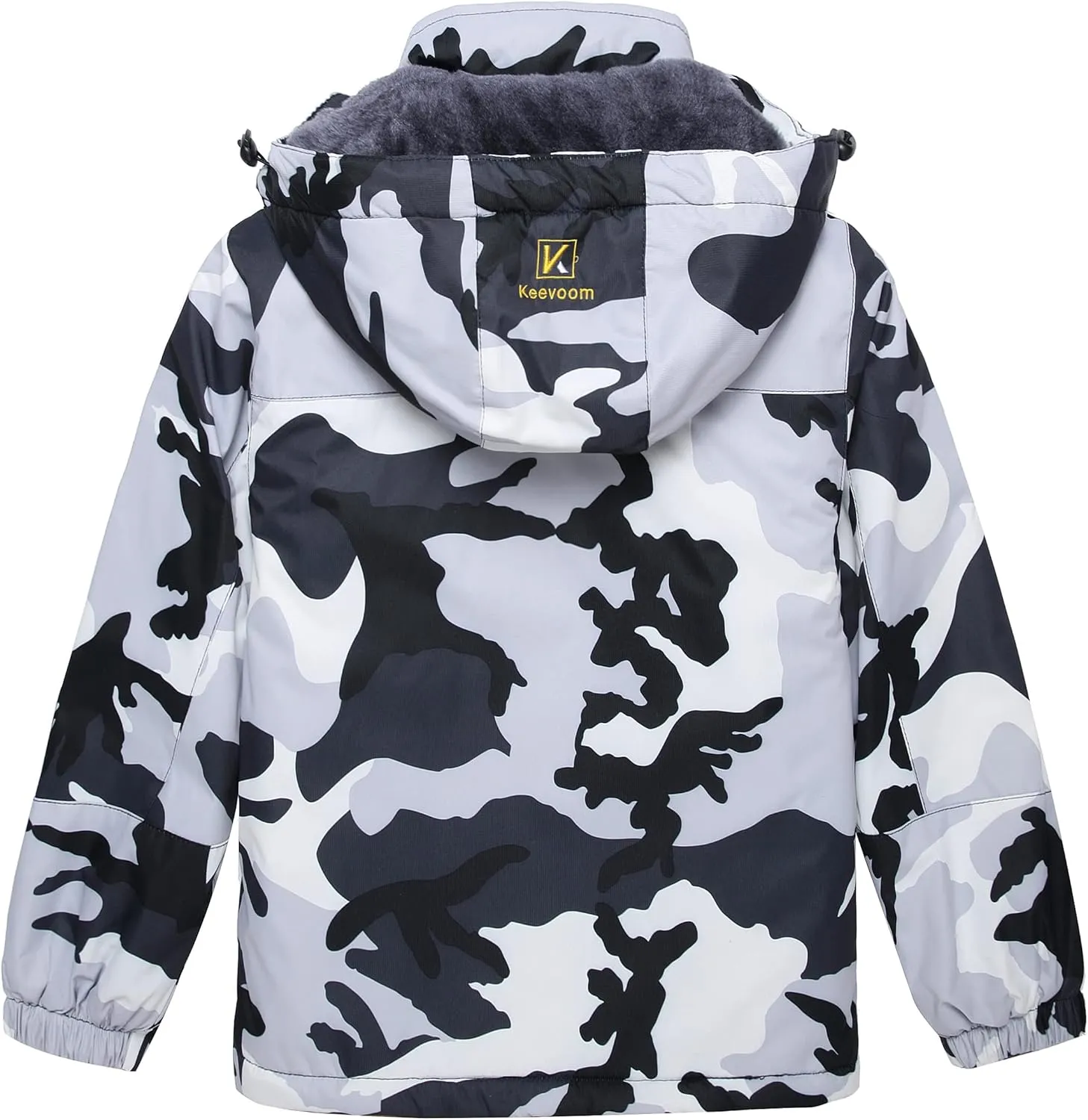 Keevoom Boy's Waterproof Ski Jacket Winter Warm Thick Snow Coat Windproof Fleece Kids Outdoor Hooded Snowboard Jackets
