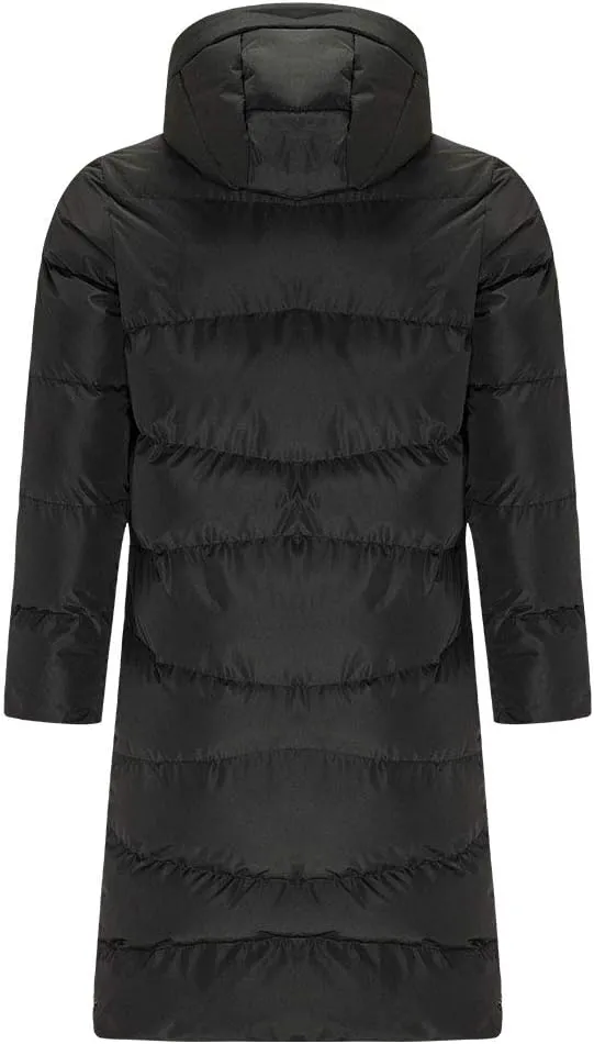 KELME Men's Long Parka Winter Coats, Windproof Hooded Soccer Jacket, Stadium Outdoor Cold Weather Warm Outerwear