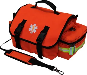 Kemp USA EMT First Responder Trauma Bag - First Aid Kit & Survival Gear with High Visibility Reflectors for Rapid First Aid & Medical Response Survival Tools Organizer - Orange